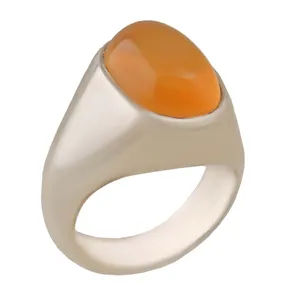 انگشتر نقره مردانه بازرگانی میلادی مدل  رکاب دست ساز سنگ عقیق کد AM_2795