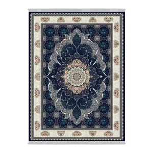 فرش ماشینی طرح چکاوک کد 4510 زمینه سورمه ای