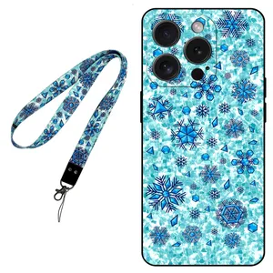 Megafone Snow Flake 0014 Cover For Apple iPhone 15 Pro Max With Neckband