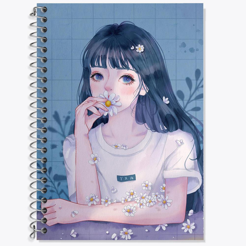 دفتر زبان 50 برگ خندالو مدل دو خط طرح دخترانه کد 25612