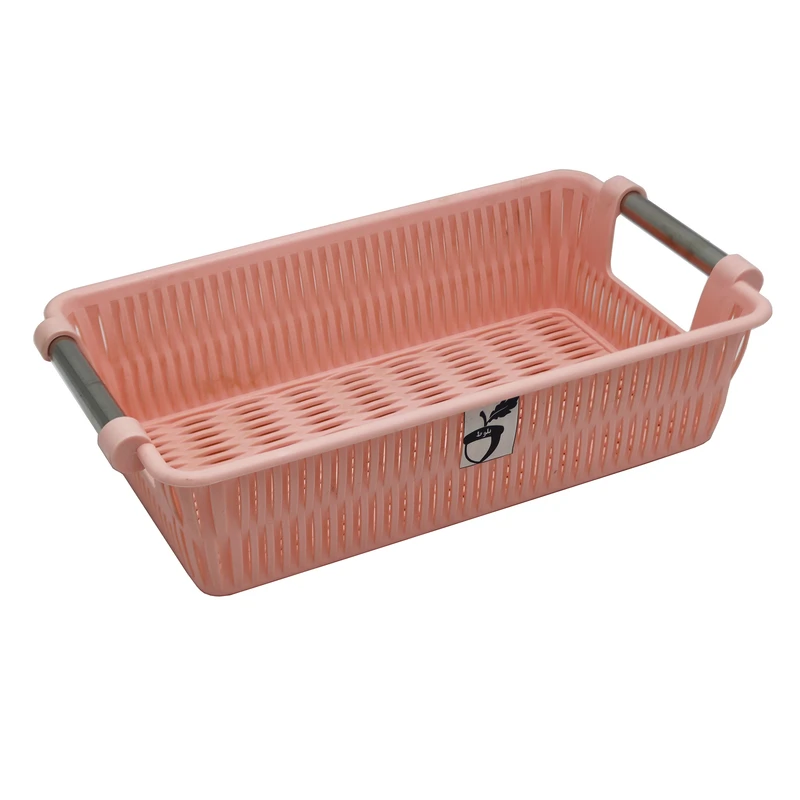 سبد آشپزخانه مدل بلوط طرح بامبو دسته استیل کد YPK-SIZE3-28CM