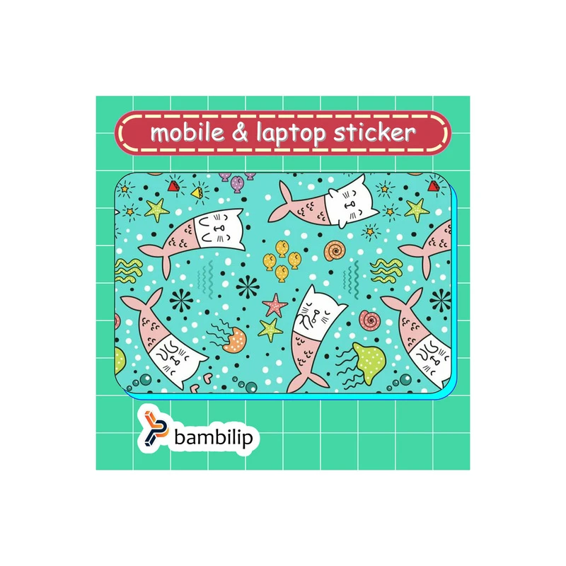 استیکر بامبیلیپ مدل کارت عابر طرح گربه پری دریایی کد 3761820