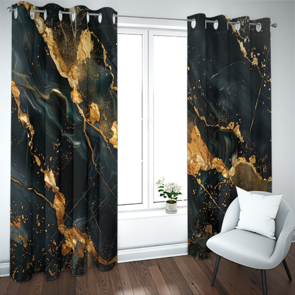 پرده پانچ طرح مرمر 11018 سایز 147*280 سانتی متر مجموعه دو عددی