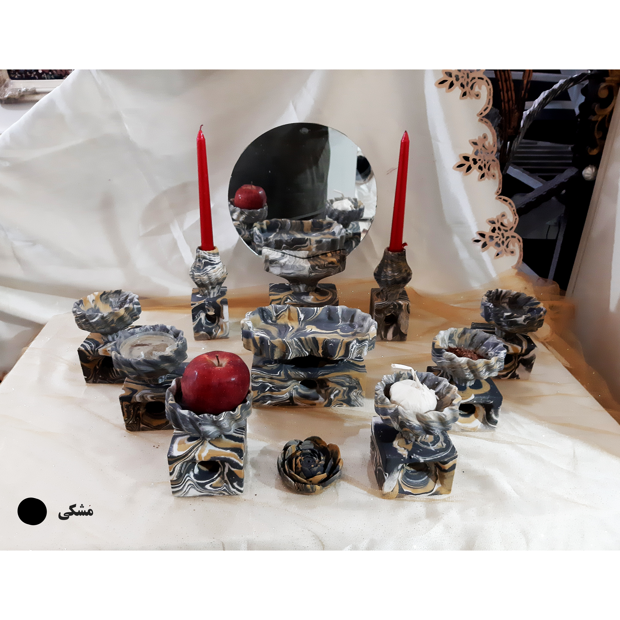 مجموعه ظروف هفت سین 11 پارچه مدل مارپیچ