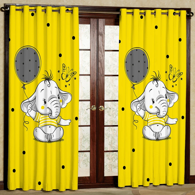 پرده مدل فیل بادکنک هازان پانچی کد 4395a سایز 140x200 سانتی متر