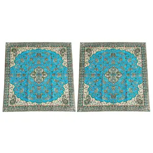 رومیزی ترمه ابریشم طرح شاه عباسی کد AL 04 مجموعه 2 عددی
