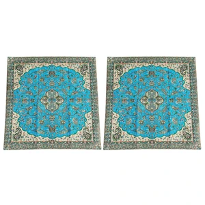 رومیزی ترمه ابریشم طرح شاه عباسی کد AL 04 مجموعه 2 عددی
