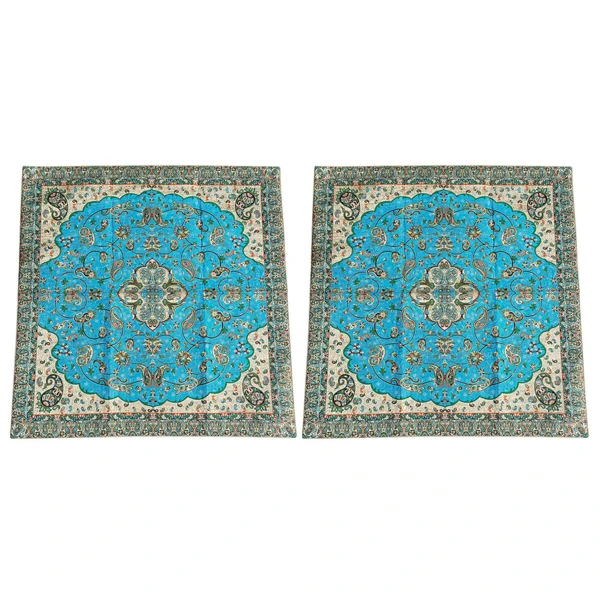 رومیزی ترمه ابریشم طرح شاه عباسی کد AL 04 مجموعه 2 عددی