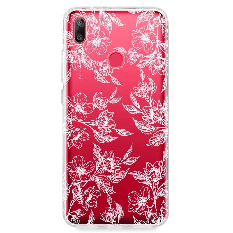 کاور مگافون طرح گل مدل C50-W مناسب برای گوشی موبایل هوآوی Y7 Prime 2019 / Y7 2019