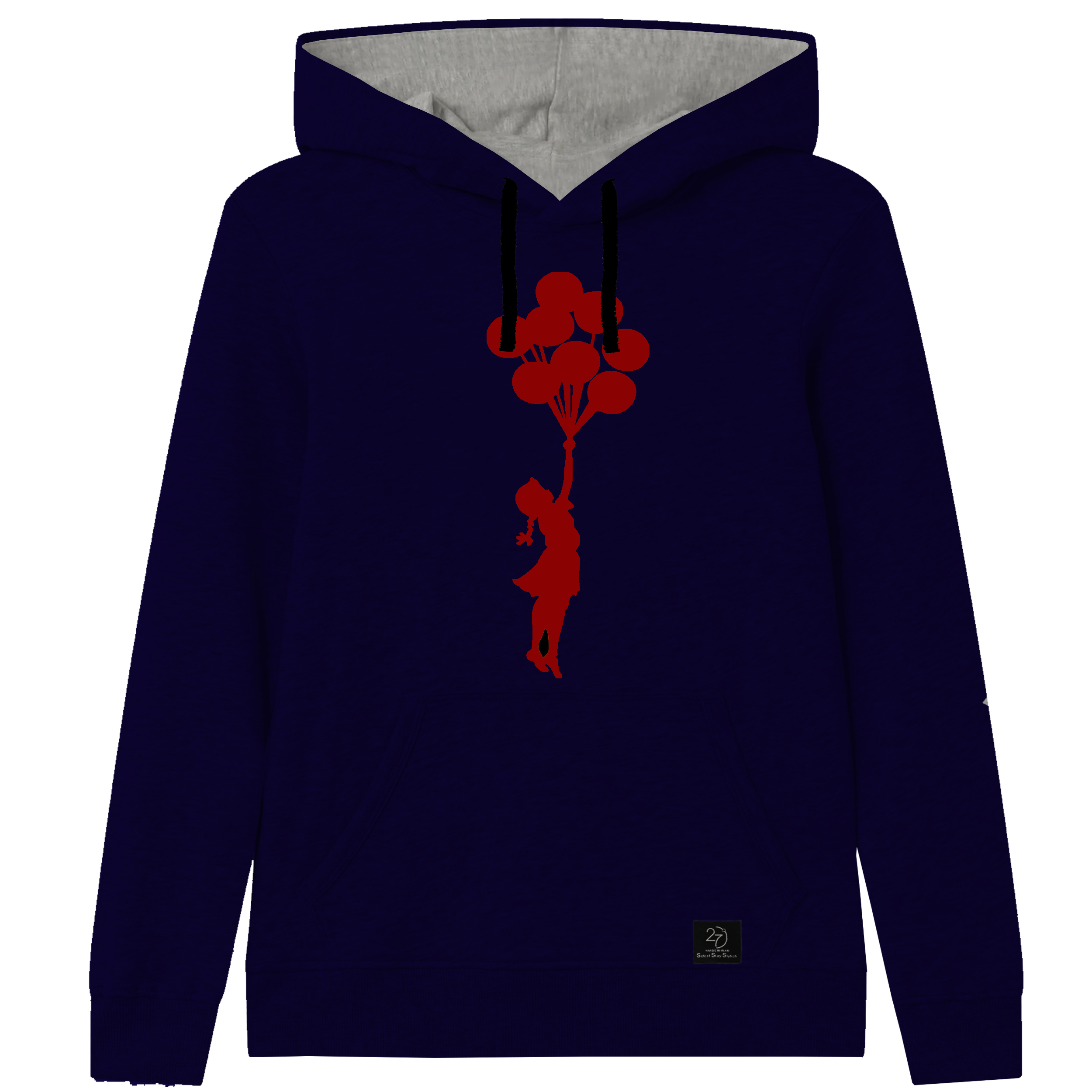 هودی دخترانه 27 مدل بادکنک کد F32 رنگ سرمه ای 