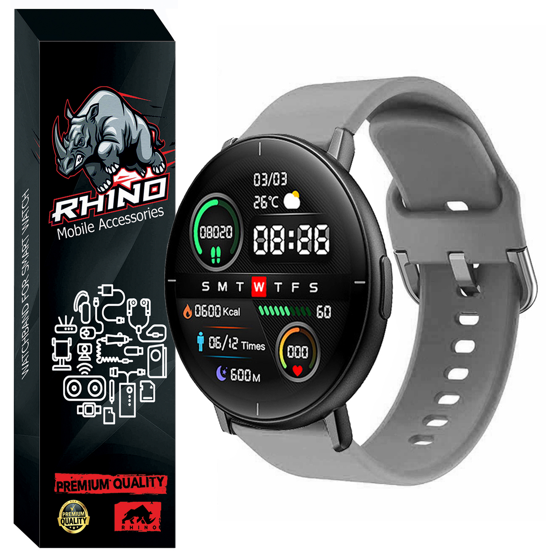 بند راینو مدل Silic-SQ مناسب برای ساعت هوشمند میبرو لایت Lite