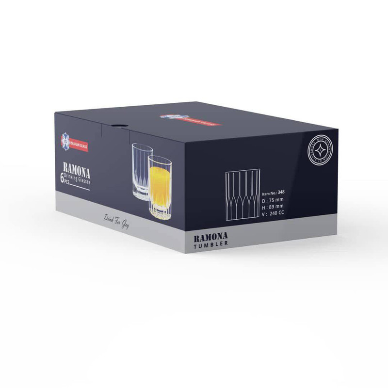 لیوان شیشه و بلور اصفهان مدل رامونا بسته 6 عددی