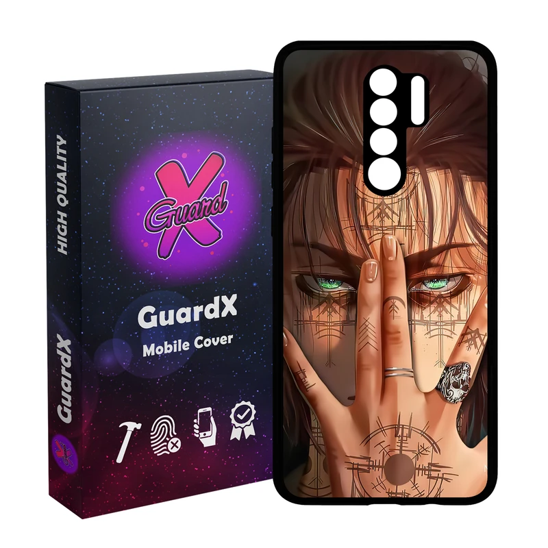 کاور گارد ایکس طرح Eren Anime مدل Glass10449 مناسب برای گوشی موبایل شیائومی Redmi 9/Redmi 9 Prime/Poco M2