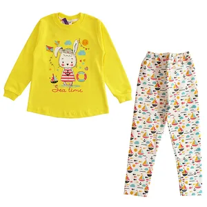 ست تی شرت و شلوار دخترانه مدل خرگوش رنگ زرد