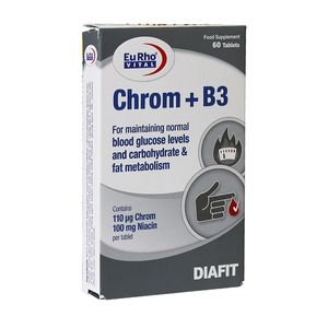 قرص کروم و ویتامین B3 یوروویتال بسته 60 عددی