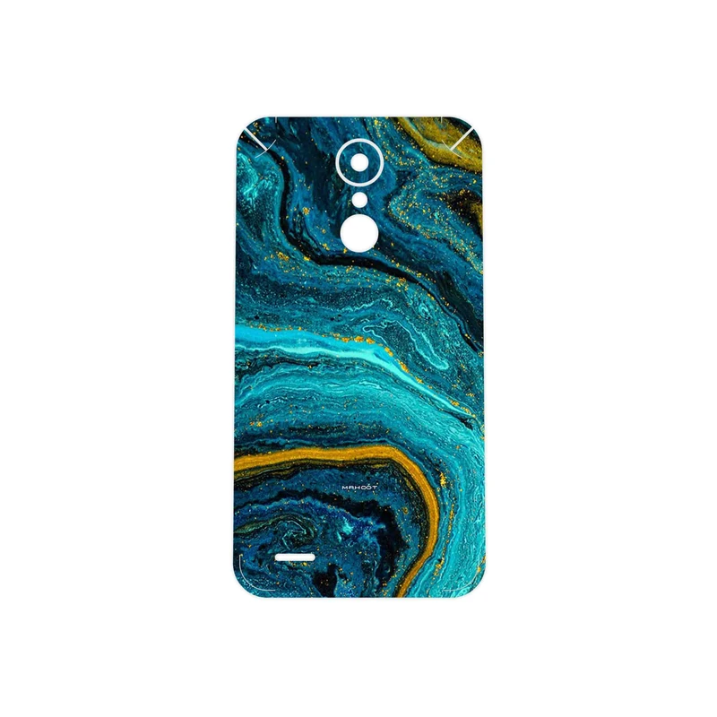 برچسب پوششی ماهوت مدل Turquoise marblewith golden streaks مناسب برای گوشی موبایل ال جی K10 2017