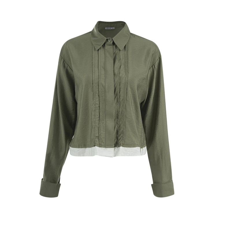 شومیز آستین بلند زنانه سرژه مدل 207359 رنگ سبز