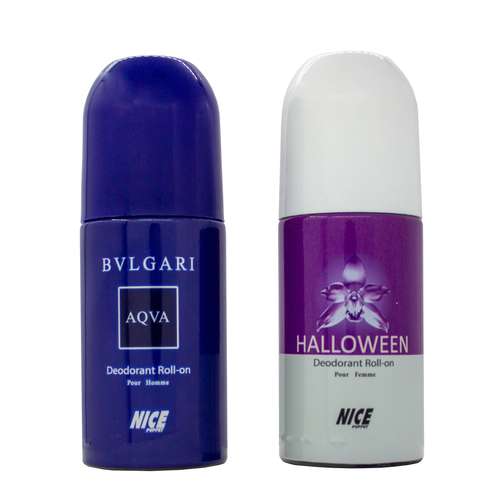رول ضد تعریق زنانه نایس پاپت مدل Halloween حجم 60 میلی لیتر به همراه رول ضد تعریق مردانه مدل Aqua Bvlgari حجم 60 میلی لیتر