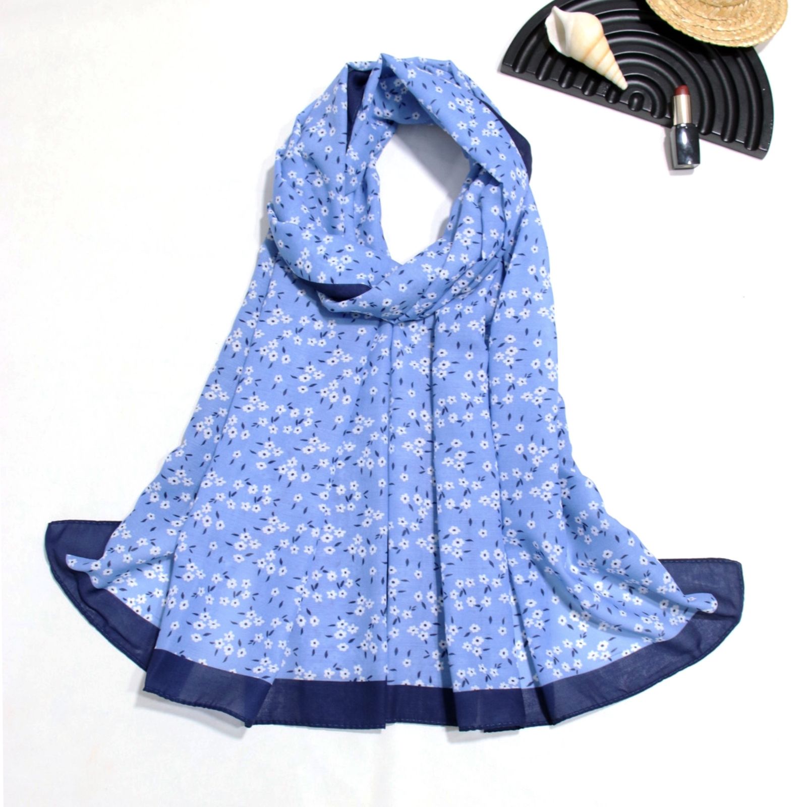 شال زنانه مدل خنک تابستانه طرح گل کد 7062 -  - 10