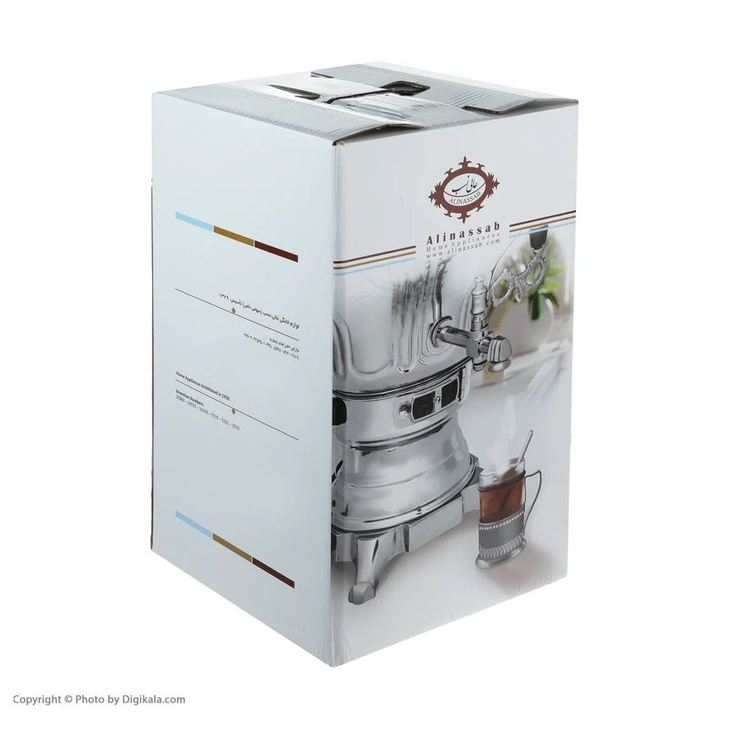 عکس شماره 6 : سماور گازی عالی نسب مدل نگین سیمین ظرفیت 6 لیتر