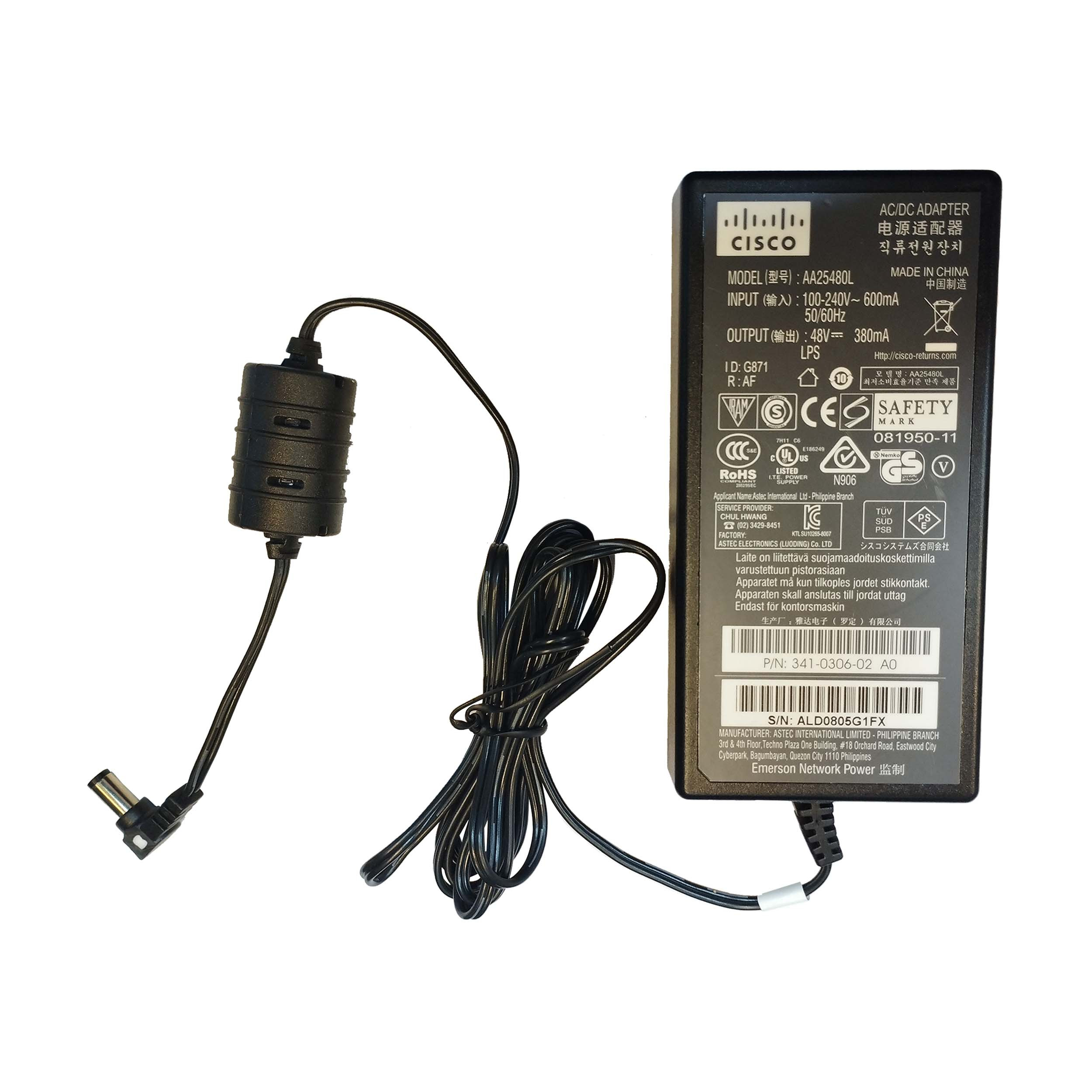 آداپتور 48 ولت 380 میلی آمپر سیسکو مدل AA25480L آداپتور 48 ولت 380 میلی آمپر سیسکو مدل AA25480L