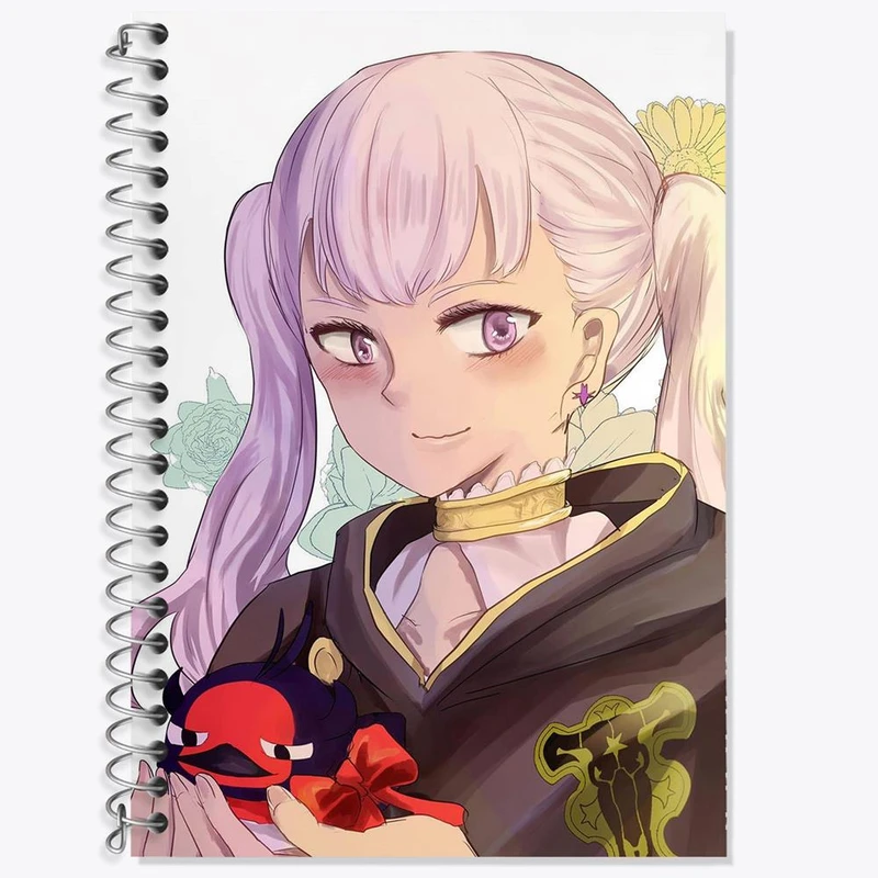 دفتر زبان 50 برگ خندالو مدل دو خط طرح نوئل انیمه بلک کلاور Black Clover کد 11716