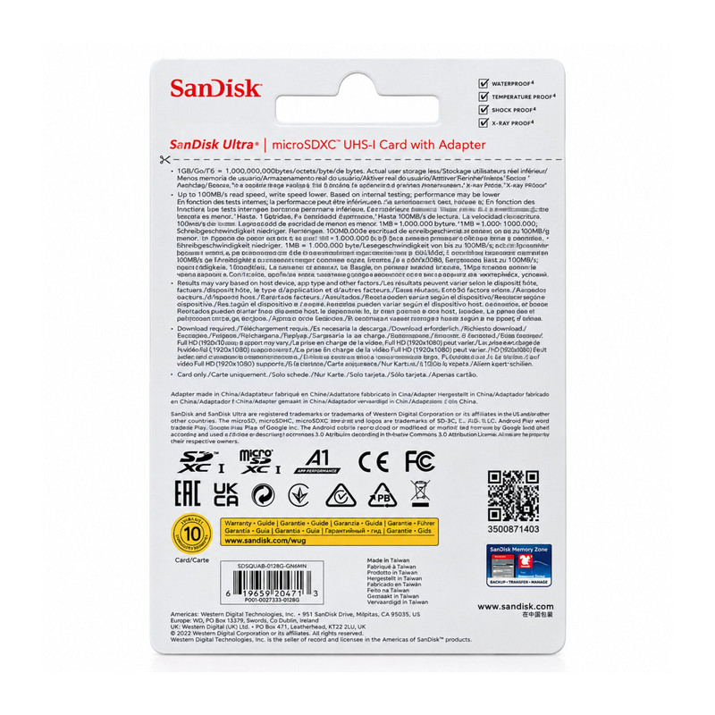 کارت حافظه microSDXC سن‌دیسک مدل Ultra A1 کلاس 10 استاندارد UHS-I U1 سرعت 140 مگابایت بر ثانیه ظرفیت 32 گیگابایت