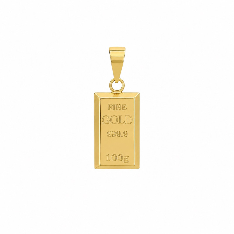 آویز گردنبند طلا 18 عیار زنانه مان گالری طرح شمش کد MD01-0027600