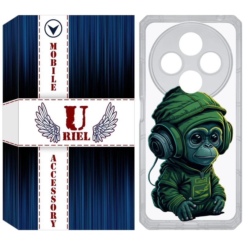 کاور یوریل مدل Clear کد 45 طرح میمون مناسب برای گوشی موبایل شیائومی Redmi 14C / Poco C75