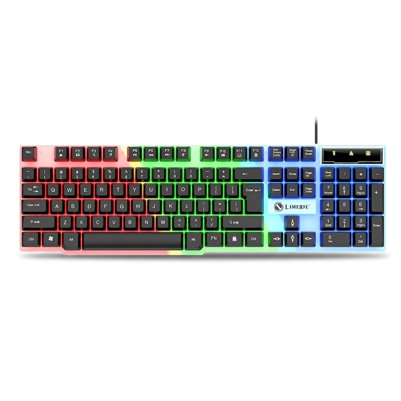کیبورد گیمینگ لایماید مدل RGB-TX30 کد 2024، سوییچ ممبران، Full-Size، نورپردازی LED RGB