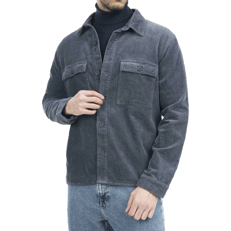 پیراهن آستین بلند یقه برگردان مردانه جوتی جینز مدل مخمل کبریتی کد 3030215