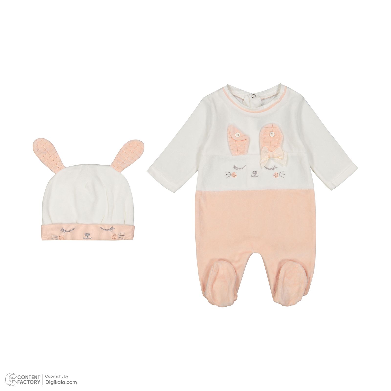 ست سرهمی و کلاه نوزادی ایندیگو مدل 23111 -  - 2