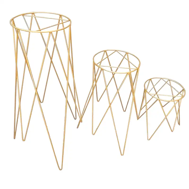 استند گلدان مدل فلزی ضربدری مجموعه سه عددی