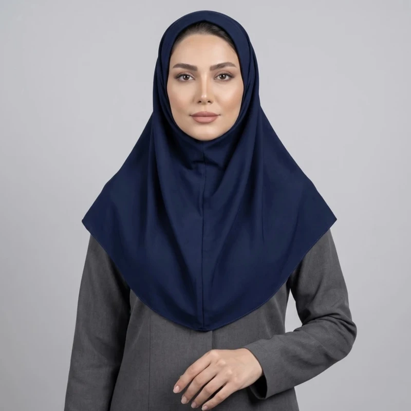 مقنعه تترون زنانه مدل ابردوزی سایز 80 سانتی‌متر