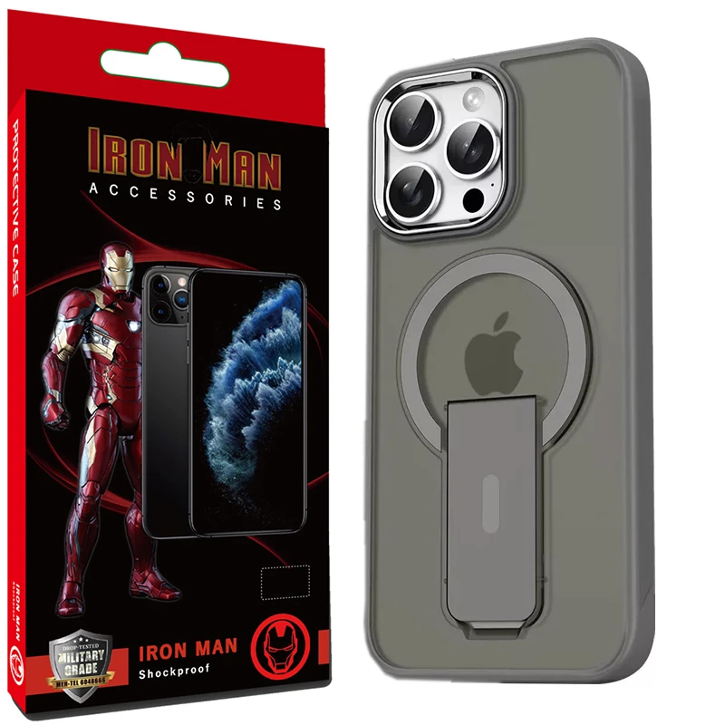کاور آیرون من مدل kick stand مناسب برای گوشی موبایل اپل Iphone 16 Pro
