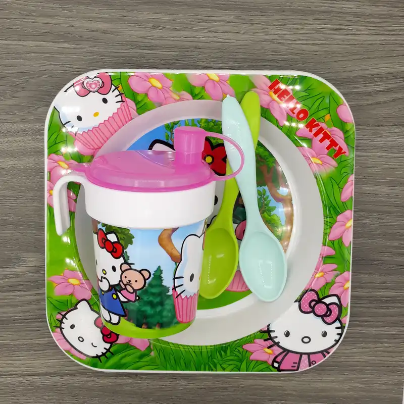 ظرف غذای 4 تکه کودک طرح کیتی کد mk549