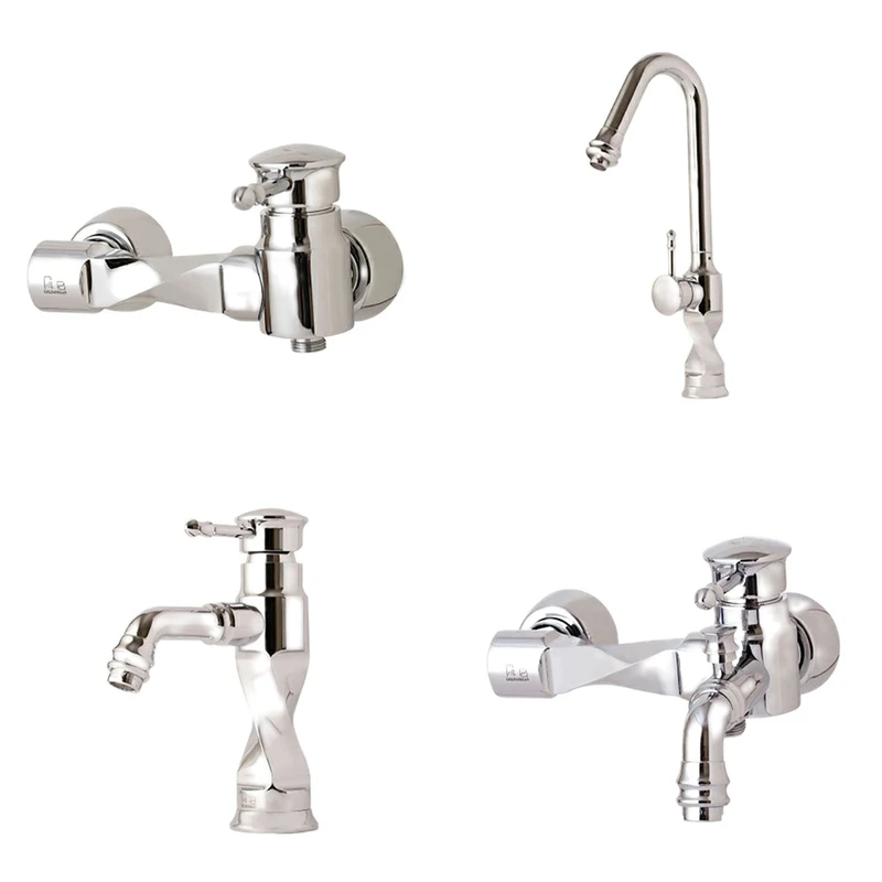 ست شیرآلات شیرآلات گلپایگان مدل GLP مجموعه 4 عددی