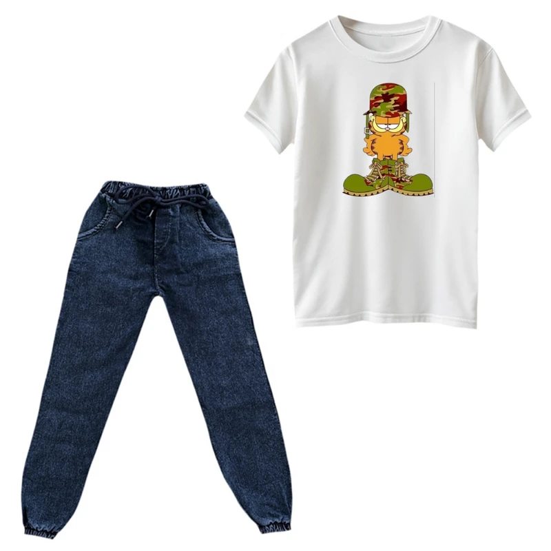 ست تی‌شرت و شلوار پسرانه مدل گارفیلد کد 18