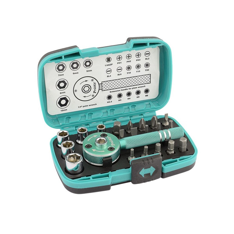 پیچ گوشتی و سری پیچ گوشتی پروسکیت مدل SD-2319M مجموعه 22 عددی پیچ گوشتی و سری پیچ گوشتی پروسکیت مدل SD-2319M مجموعه 22 عددی