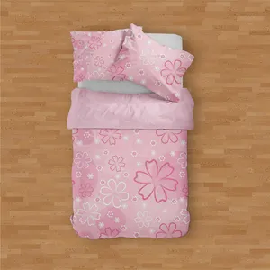 سرویس روتختی مدوپد طرح گلسان صورتی مدل PAT00265 یک نفره 4 تکه