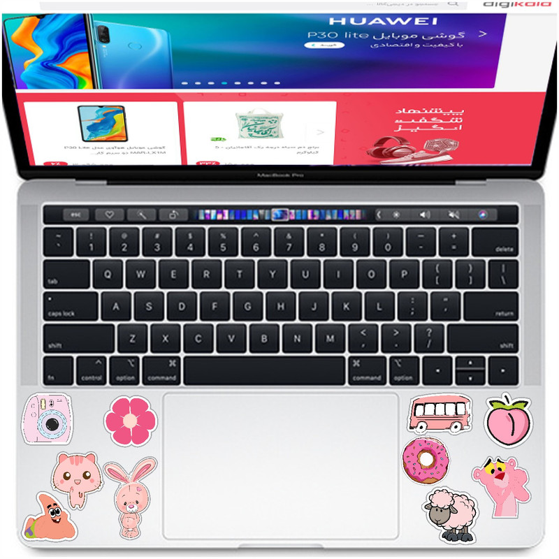 استیکر لپ تاپ راتیانا مدل PINK PACK02 مجموعه  10 عددی