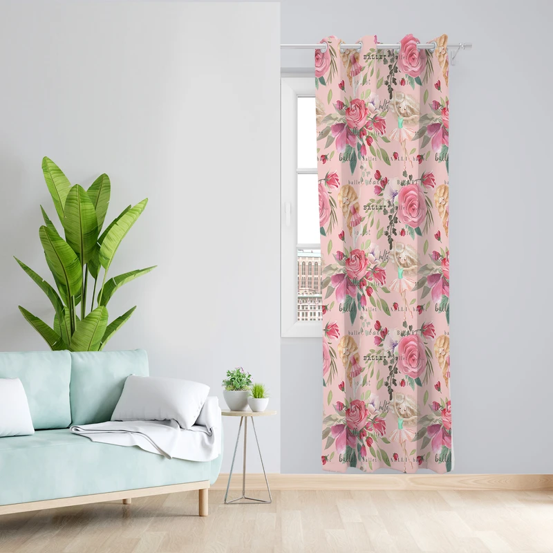 پرده طرح گل مدل مخمل پانچی کد L 1172L Z سایز 140x200 سانتی متر