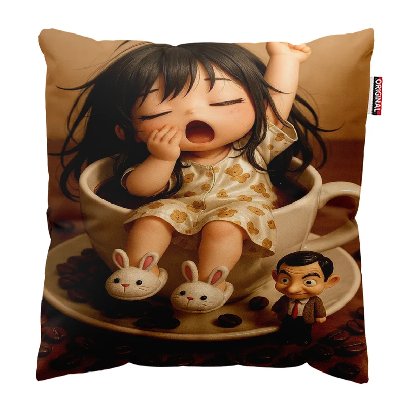 کوسن پاد آفرین مدل دختر کد7777 سایز 30*30 سانتی‌متر 