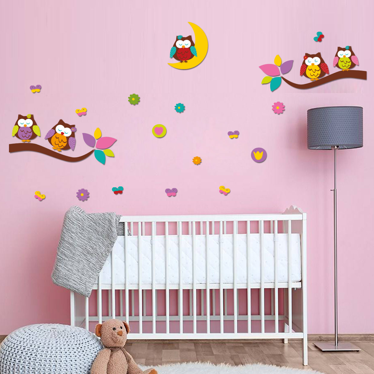 استیکر چوبی کودک باروچین مدل جغد کوچولوها کد 1217