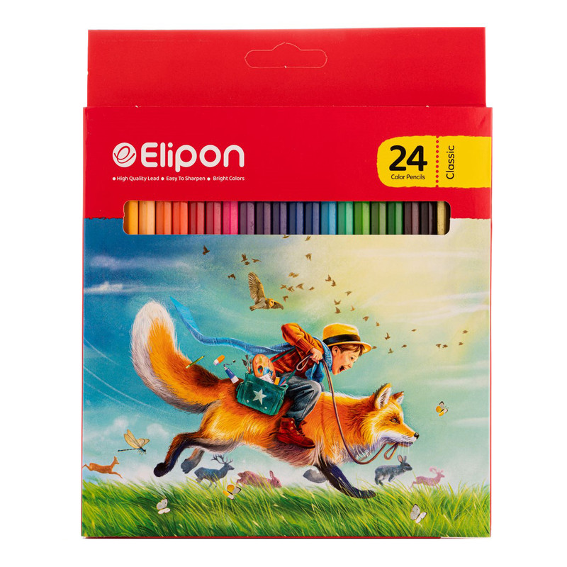 مداد رنگی 24 رنگ الیپون کد 8125110