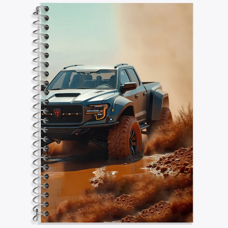 دفتر زبان 50 برگ خندالو مدل سه خط طرح آفرود (Off Road) کد F5215