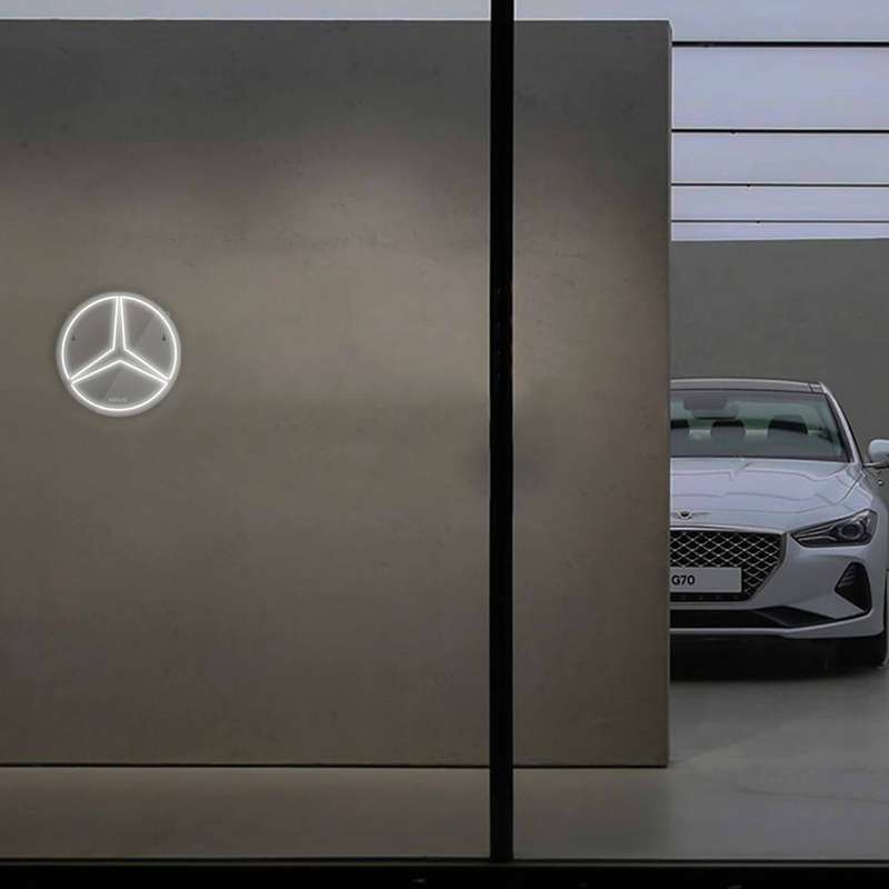 چراغ دیواری نئون دیزاین طرح Benz_WHT