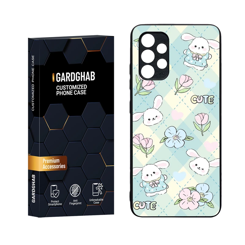 کاور گارد قاب مدل دورژله ای پشت گلس فانتزی مناسب برای گوشی موبایل سامسونگ Galaxy A32 4G