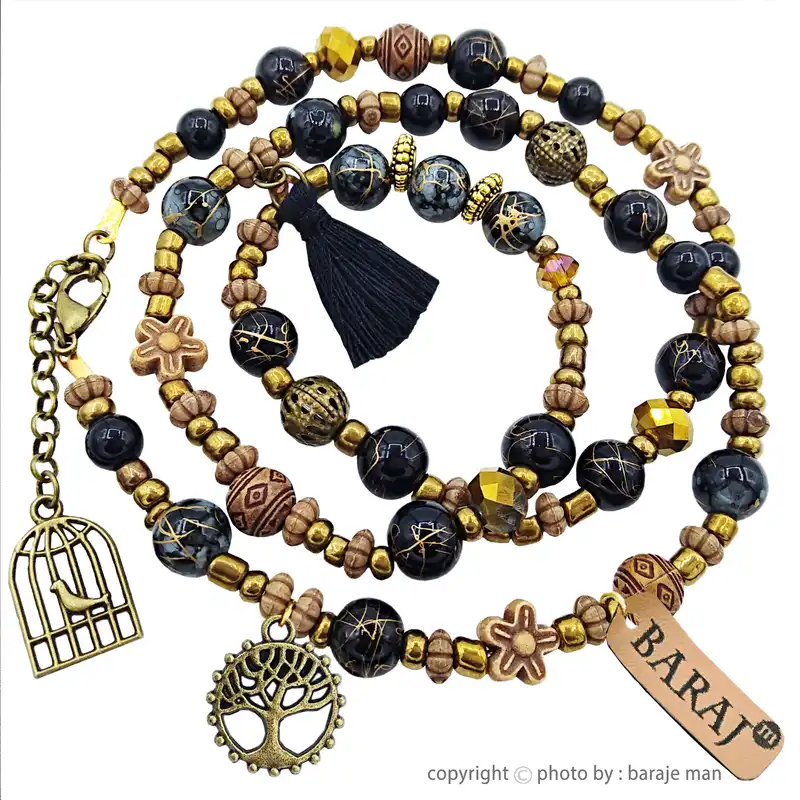 دستبند زنانه باراج من مدل درخت زندگی و قفس کد DO-G