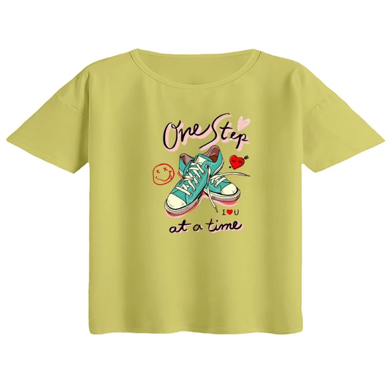 کراپ تی‌شرت آستین کوتاه زنانه مدل کتونی کد ۵